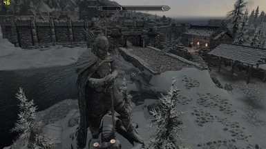 Large and Mighty Talos statue outside of Windhelm
