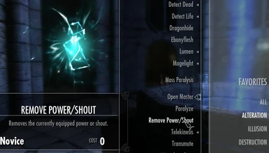 The spell in the Magic Menu