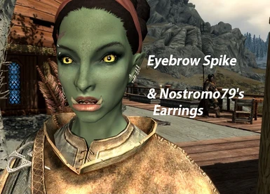 Orc Female wearing Eyebrow Spike