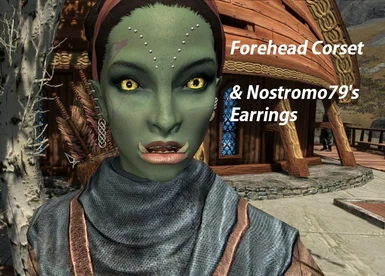 Orc Female wearing Forehead Corset