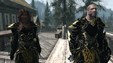 Black and Gold Ebony  Armor and Weapons