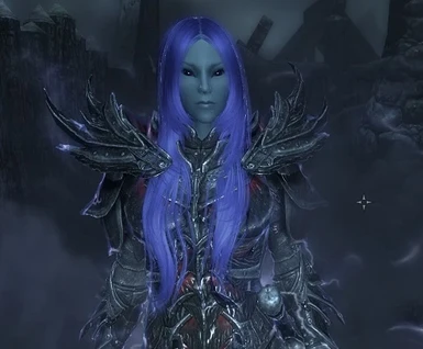 Storm Elf Female PC with Oblivion for Skyrim hair mod