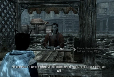 Bella sells some double distilled skooma to the addict - at a higher price