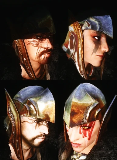 aMidianBorn Differently Ebony Patches - Open Faced Helmet - Dual Sheath Redux SoB - UNPish Female Armor