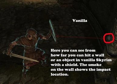 Vanilla shield bash range object