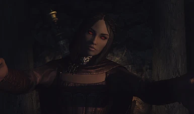 Lovely Serana with light makeup and vampire eys from Covereyes