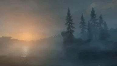 Foggy sunrise