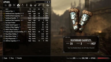 Deathbrand Gauntlets Two-Handed Enchantment