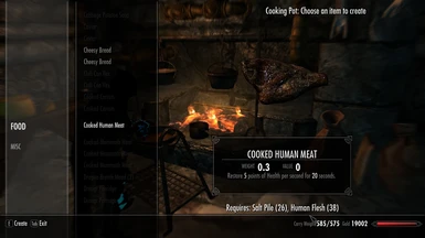 Cooked human flesh