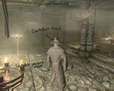 Gandalf Hat on my Gandalf character with Gandalf Greybeard robes mod