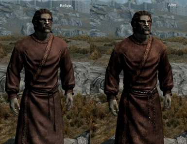 Brown robe before and after