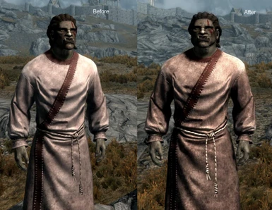 Red robe before and after