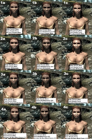 Female Skins base mod comparison