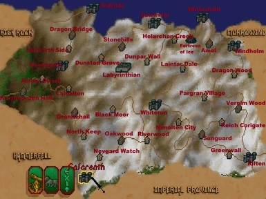 Tes Arena -  Skyrim Map