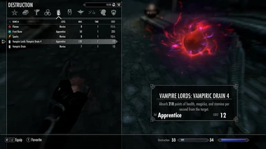 Vampire Lord Drain and Normal Drain is a Destruction spell