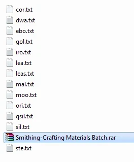 Crafting and smithing material add batch