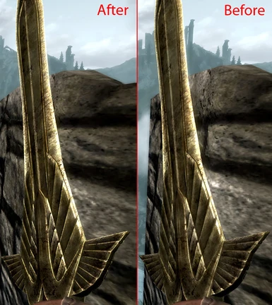 elven sword before after