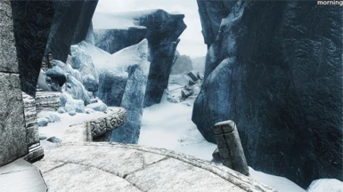 Winterhold ice and snow at different times of day - animated