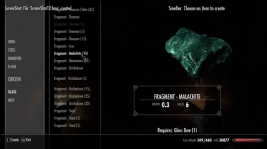 Fragment Malachite from Glass Bow