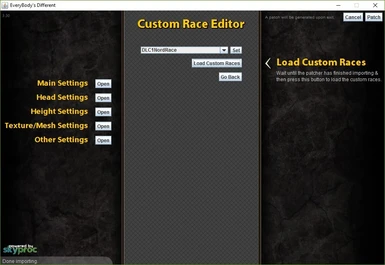 Headpart Editor Custom Race 1