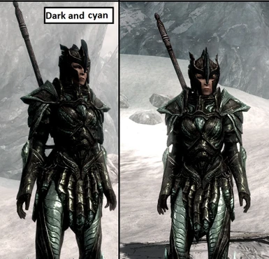 Dark and cyan