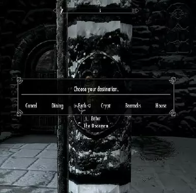 Dwarven busts allow teleportation to various interior rooms