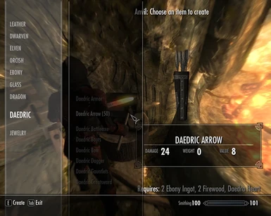 Arrow Smithing Fix IN PROPER MENUS and Imperial Light Armor