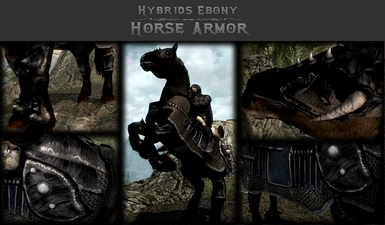 Hybrids Invincible Ebony Horse Armor for Skyrim