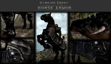 Hybrids Invincible Ebony Horse Armor for Skyrim