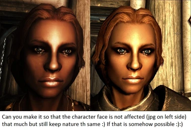 Character face a bit too dark