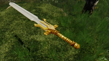 Sword of the Ancient Tongues golden and no scabbard
