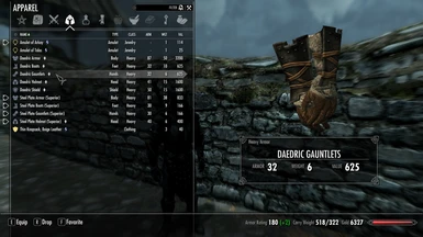 Gauntlets in the Inventory
