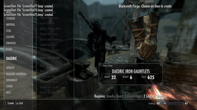 Daedric Iron Gauntlets in the Forge