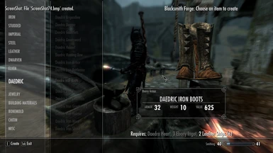 Daedric Iron Boots in the Forge