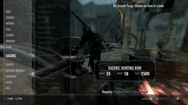 Daedric Hunting Bow in the Forge