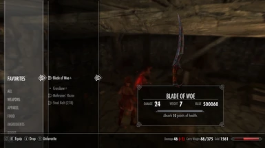 Blade Of Woe (No Charging and Better Stats)