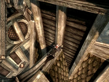 lay down on a beam on the top of Dragonsreach