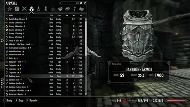 Darkbone Armour stats