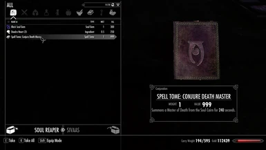 Spell Tome Conjure Death Master