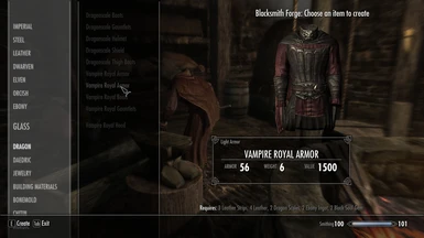 Recipe Vampire Royal Armor