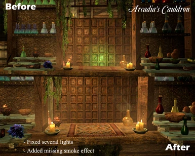 Arcadias Mystical Cauldron comparison screen - no ENB