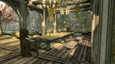 Outdoor dining area day time