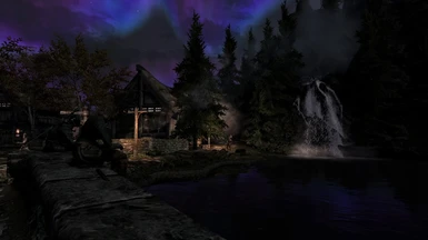 Village Lake at Night