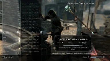 Master staves available for crafting at Enchanting level 