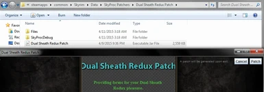 skyrim dual sheath redux skyproc patcher