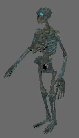 bronzed skeleton