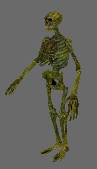 green tinged skeleton