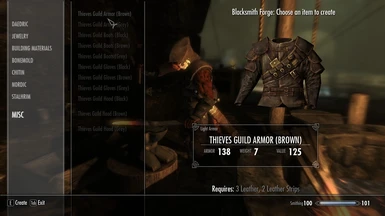 Craftable Temperable Thieves Guild Armor