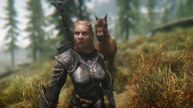 Uthgerd after beating some wolves by going to Riverwood
