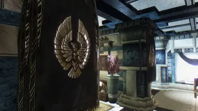 Banners v1.1 displayed on the walls inside the Thalmor  Headquarters in Solitude